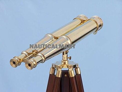 Floor Standing Admiral's Solid Brass Binoculars 62" by Nauticalmart Fully Functional Telescope Binocular Nautical Vintage Collectibles Maritime Gifts in Kuwait