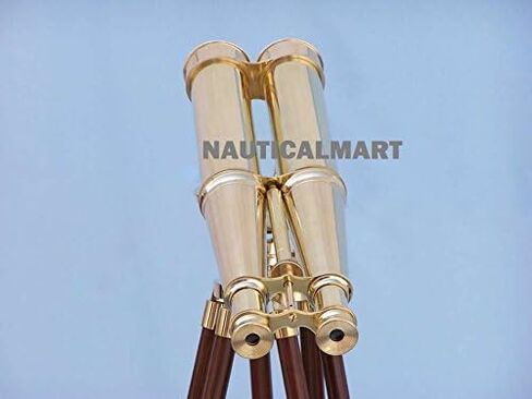 Floor Standing Admiral's Solid Brass Binoculars 62" by Nauticalmart Fully Functional Telescope Binocular Nautical Vintage Collectibles Maritime Gifts in Kuwait