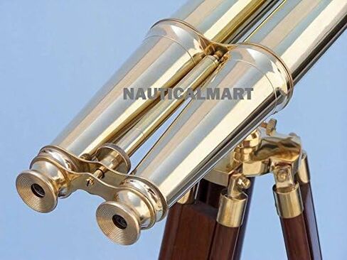 Floor Standing Admiral's Solid Brass Binoculars 62" by Nauticalmart Fully Functional Telescope Binocular Nautical Vintage Collectibles Maritime Gifts in Kuwait