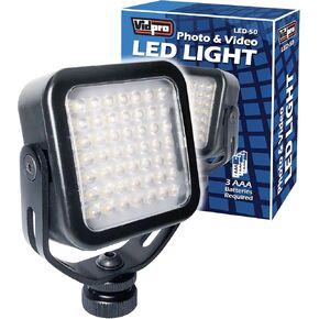 Vidpro LED-50 Photo and Video LED Light with Dimmer and Magnetic Yoke Mount Perfect for On-Camera Use DSLRs Mirrorless Video Cameras Phones Conferencing Vlogging in Kuwait