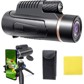 80x100 High Powered Monocular for Adults, HD Monocular with Adapter for Bird Watching Wildlife Hunting Hiking with Smartphone Holder & Tripod (Black04) in Saudi Arabia
