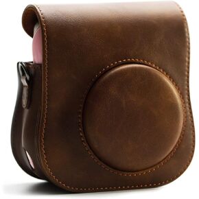 حافظة كاميرا HelloHelio Mini 26 مع حزام متقاطع لكاميرات Fujiflim Mini 25 26 الفورية (بني) in Kuwait