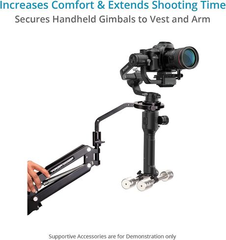 Proaim Gimbal Brace Mount for DJI Ronin-S, Zhiyun Crane 2. for Stabilizer Arm & Vest, Enhances Operator’s Comfort & Reduces Fatigue. Adjustable Counter Weights - Accurate Balancing (P-GMBC-01) in Saudi Arabia