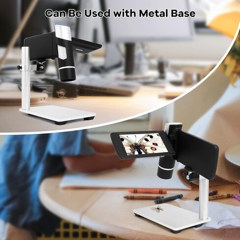 LM203 Digital Microscope Handheld with 4" Screen, Portable Microscope Camera for Adults, 200X USB Coin Magnifier with 8 LED Lights, Microscope Kit for Kids 8-12, 1080P Photo Video, 32G in Saudi Arabia