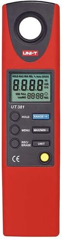 UNI-T UT381 UT382 مقياس الإضاءة الرقمي Lux Meter قياس البيانات عقد المدى التلقائي LUX/FC مقياس الإضاءة (UT381) in Kuwait