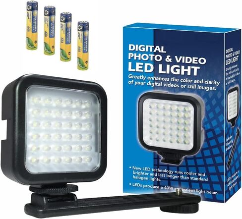 Synergy Digital Lighting, Compatible with Nikon Zfc Mirrorless Digital Camera Lighting LED-36X On-Camera LED Video Light - with a Pack of 4 AAA NiMH Rechargeable Batteries - 1000mAh in Saudi Arabia