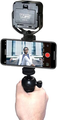 Vidpro LED-50 Photo and Video LED Light with Dimmer and Magnetic Yoke Mount Perfect for On-Camera Use DSLRs Mirrorless Video Cameras Phones Conferencing Vlogging in Saudi Arabia