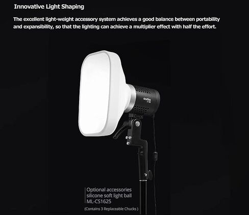 GODOX ML-CS1625 Softbox Diffusion Dome Kit with 3 Adapters, Foldable Diffuser for GodoxV1 Series V1 ML30 ML60BI AD200PRO AD300PRO 400PRO V Compatible with 850III V860III TT685II TT600 in Saudi Arabia