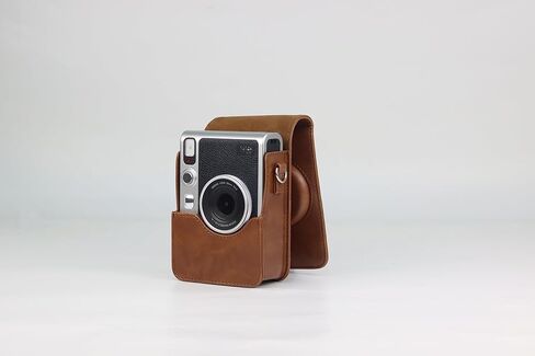 Fujifilm Instax Mini EVO Hybrid Brown Instant Camera | Fuji Instax Mini Twin Pack Instant Film | 32GB microSD | Camera Case - Bundle in Kuwait