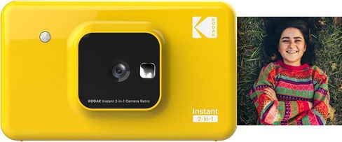 Kodak Mini Shot 2 Portable Wireless Instant Camera and Photo Printer, Compatible with iOS, Android & Bluetooth, Real Photo (2.1"x3.4"), 4Pass Technology & Laminating Finish, Premium Quality – Yellow in Saudi Arabia