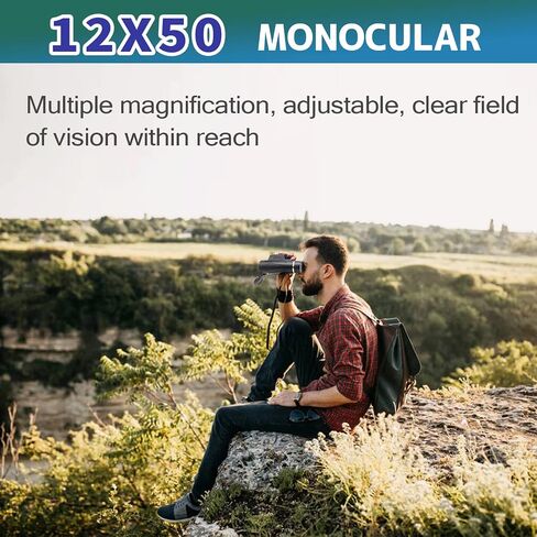 80x100 High Powered Monocular for Adults, HD Monocular with Adapter for Bird Watching Wildlife Hunting Hiking with Smartphone Holder & Tripod (Black04) in Saudi Arabia