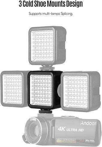 Mini IR Night Vision Light Infrared Photography Light for Video Camera Camcorder Built-in Rechargeable Battery with 3 Cold Shoe Mount for Vlog Video Recording in Saudi Arabia