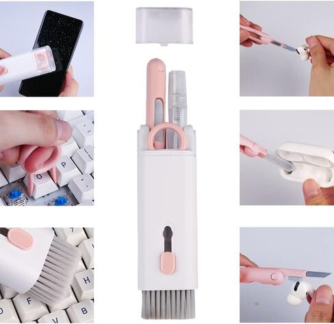 7-in-1 Airpod Cleaner Kit for Airpod, Earbud, Bluetooth Headset, Multi-Function Cleaner Kit Soft Brush Cleaning Supplies for Computer Keyboard, iPhone, iPod Case, ipad, Lego, Laptop, Camera,Eyeglass in Kuwait