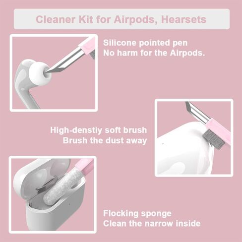 7-in-1 Airpod Cleaner Kit for Airpod, Earbud, Bluetooth Headset, Multi-Function Cleaner Kit Soft Brush Cleaning Supplies for Computer Keyboard, iPhone, iPod Case, ipad, Lego, Laptop, Camera,Eyeglass in Kuwait