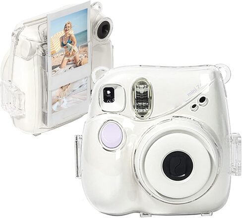 Camera Case for Fujifilm Instax Mini 7+ 7 plus Instant Camera, Clear Display Case with Removable Adjustable Shoulder Strap Transparent in Saudi Arabia