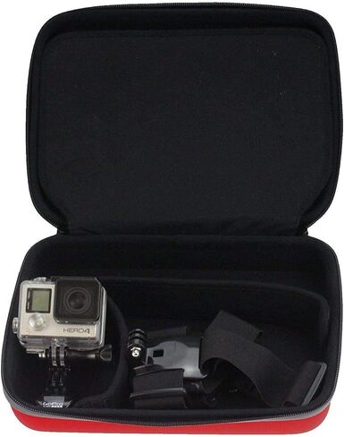Navitech Red Heavy Duty Robust Action Camera Hard Case - Compatible with The Dragon Touch Vision 3 PRO in Kuwait