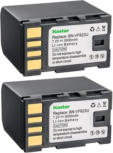 Kastar BN-VF823 Battery 2-Pack Replacement for JVC BN-VF808 BN-VF808U BN-VF815 BN-VF815U BN-VF823 BN-VF823U BN-VF915 BN-VF915U BN-VF923 BN-VF923U Battery, JVC GZ-HD300 GZ-HD300A Camera in Kuwait