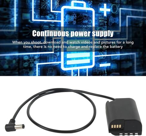 Power Adapter, ABS Metal Premium Chip Safety Protection Camera Dummy Battery, Continuous Power Camera Charger, for S5 DC S5 DC S5K DC S5GK GH6 Digital Camera in Kuwait