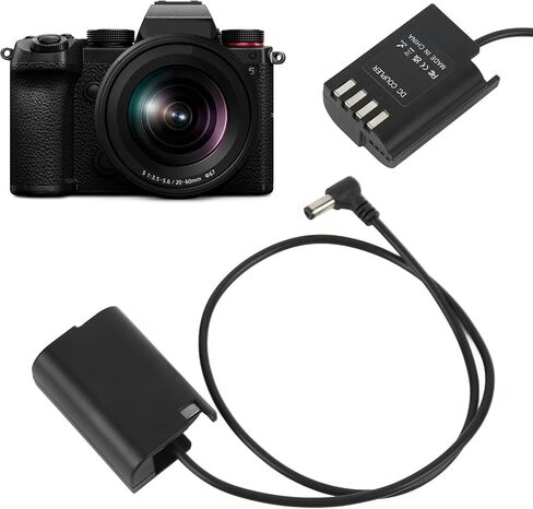 Power Adapter, ABS Metal Premium Chip Safety Protection Camera Dummy Battery, Continuous Power Camera Charger, for S5 DC S5 DC S5K DC S5GK GH6 Digital Camera in Kuwait