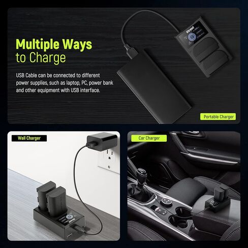 OTREST 2 Pack LP-E6NH Battery and Charger Set, 2250mAh Replacement Batteries for LP-E6NH & Dual USB Charger with LCD Screen, Compatible with Canon EOS R7 R5 R6 R 5D III IV 6D II 7D II 70D 80D 90D in Kuwait