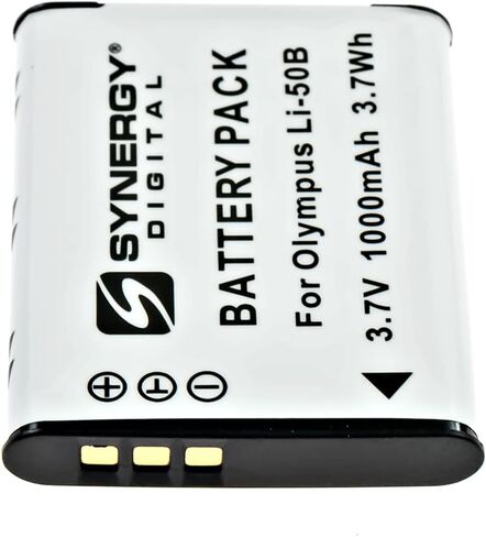 Synergy Digital Camera Battery, Works with Olympus SZ10 Digital Camera, (li-ion, 3.7V, 1000 mAh) Ultra Hi-Capacity, Compatible with Olympus LI-50B Battery in Saudi Arabia