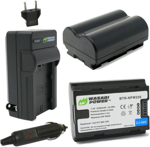 Wasabi Power Battery (2-Pack) & Charger for Fujifilm NP-W235 & Compatible with Fujifilm X-H2S, GFX 50S II, GFX 100S, Fujifilm X-T4, VG-XT4 Vertical Battery Grip in Saudi Arabia