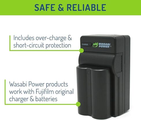 Wasabi Power Battery (2-Pack) & Charger for Fujifilm NP-W235 & Compatible with Fujifilm X-H2S, GFX 50S II, GFX 100S, Fujifilm X-T4, VG-XT4 Vertical Battery Grip in Saudi Arabia