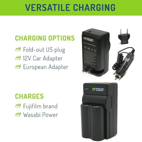 Wasabi Power Battery (2-Pack) & Charger for Fujifilm NP-W235 & Compatible with Fujifilm X-H2S, GFX 50S II, GFX 100S, Fujifilm X-T4, VG-XT4 Vertical Battery Grip in Saudi Arabia