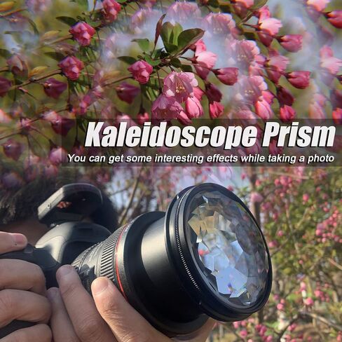 Andoer Kaleidoscope Glass Prism, 77mm Kaleidoscope Prism Camera Glass Filter Variable Number of Subjects SLR Photography Accessories (Kaleidoscope) in Saudi Arabia