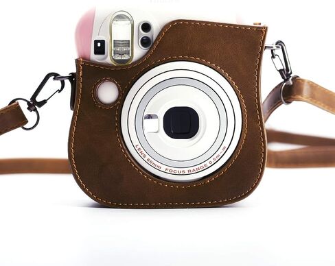حافظة كاميرا HelloHelio Mini 26 مع حزام متقاطع لكاميرات Fujiflim Mini 25 26 الفورية (بني) in Kuwait
