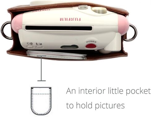 حافظة كاميرا HelloHelio Mini 26 مع حزام متقاطع لكاميرات Fujiflim Mini 25 26 الفورية (بني) in Kuwait