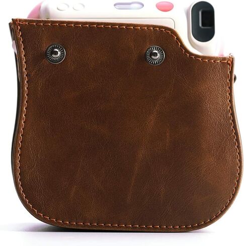 حافظة كاميرا HelloHelio Mini 26 مع حزام متقاطع لكاميرات Fujiflim Mini 25 26 الفورية (بني) in Kuwait