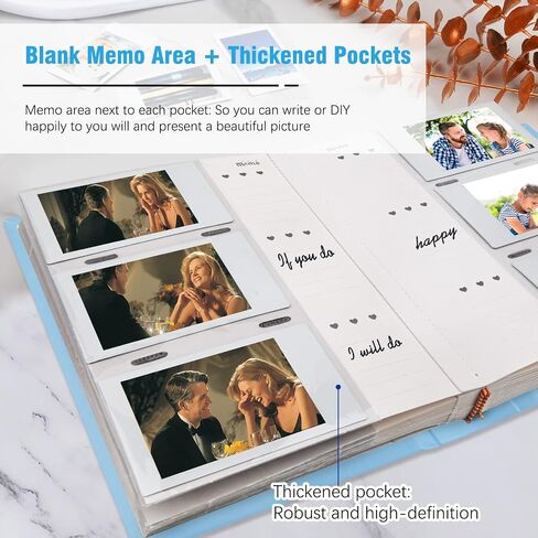 Photo Album for Fujifilm Instax Mini Camera, Photo Album for Polaroid, Leather Cover, 180 Pockets 2x3 Photo Album with Writing Space for Instax Mini 12 11 9 40 8 7 Evo LiPlay Instant Camera (Black) in Saudi Arabia