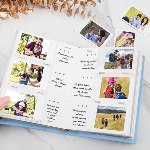 Photo Album for Fujifilm Instax Mini Camera, Photo Album for Polaroid, Leather Cover, 180 Pockets 2x3 Photo Album with Writing Space for Instax Mini 12 11 9 40 8 7 Evo LiPlay Instant Camera (Black) in Saudi Arabia
