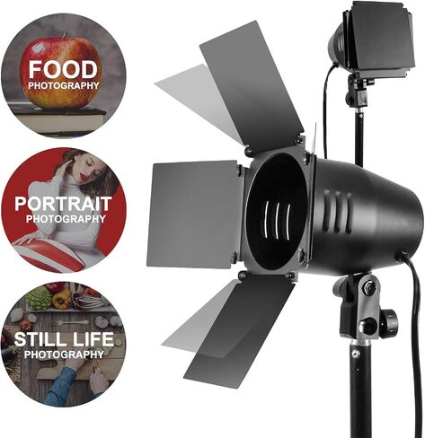 LimoStudio التصوير الفوتوغرافي استوديو الصور مصباح LED النهاري المستمر Barndoor 78 بوصة طقم حامل إضاءة طويل القامة، AGG1697 in Saudi Arabia