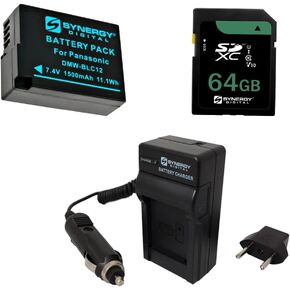 Synergy Digital Accessory Kit, Compatible with Panasonic Lumix GX85 Mirrorless Digital Camera Includes: pt66 Charger, SDDMWBLG10 Battery, SY-SD64GB Memory Card in Saudi Arabia