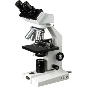 AmScope B100A-MS Compound Binocular Microscope, 40X-1600X Magnification, Brightfield, Tungsten Illumination, Abbe Condenser, Mechanical Stage in Saudi Arabia