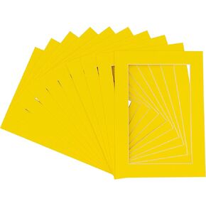 28x40 Mat for 24x36 Photo - Precut Yellow Picture Matboard for Frames 28 x 40 Inches - Bevel Cut Matte to Display Art 24 x 36 Inches - Acid Free Pack of 100 MATS with Backing Boards & Clear Bags in Kuwait