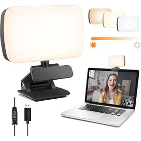Video Conference Lighting, Webcam Lighting for Remote Working, Zoom Lighting for Laptop/Computer, Zoom Calls, Live Streaming, Self Broadcasting, Video Light for Zoom Meeting with Sturdy Clip in Saudi Arabia