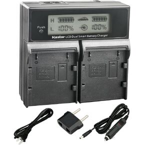 Kastar 2-Pack BP-A60 Battery and AC LCD Dual Fast Charger Compatible with Canon EOS C300 Mark III Digital Cinema Camera, C500 EF Mount 4K Cinema Camera, EOS C500 PL 4K Cinema PL C 500 Camcorder in Saudi Arabia