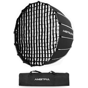AMBITFUL QD-P70 27.5 بوصة 70 سم محمول سريع التركيب، صندوق سوفت بوكس ​​مكافئ عميق مع شبكة قرص العسل لـ Godox SL-60W VL150 VL200 VL300 UL150 SL150II (QD-P70) in Kuwait