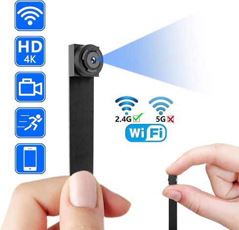 Spy Camera, 4K HD WiFi Hidden Camera, DIY Tiny Wireless Spy Cam, Mini Camera for Home Surveillance Security Cameras with Motion Detection for Indoor Outdoor(2.4GHZ Only, No Night Vision) in Saudi Arabia
