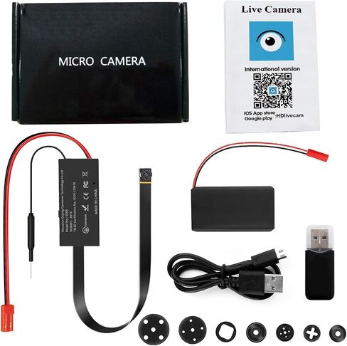 Spy Camera, 4K HD WiFi Hidden Camera, DIY Tiny Wireless Spy Cam, Mini Camera for Home Surveillance Security Cameras with Motion Detection for Indoor Outdoor(2.4GHZ Only, No Night Vision) in Saudi Arabia