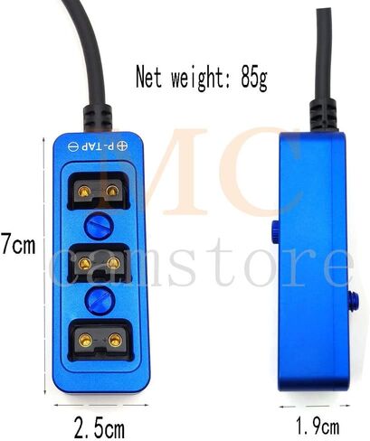 Metal Triple P-TAP D-tap V-Mount Power Splitter, D-tap to 3ports D-tap P-tap Splitter, Dtap Three-Way Splitter Battery hub (Red 3-port 60cm) in Saudi Arabia