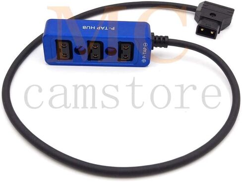 Metal Triple P-TAP D-tap V-Mount Power Splitter, D-tap to 3ports D-tap P-tap Splitter, Dtap Three-Way Splitter Battery hub (Red 3-port 60cm) in Saudi Arabia
