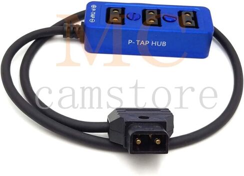 Metal Triple P-TAP D-tap V-Mount Power Splitter, D-tap to 3ports D-tap P-tap Splitter, Dtap Three-Way Splitter Battery hub (Red 3-port 60cm) in Saudi Arabia