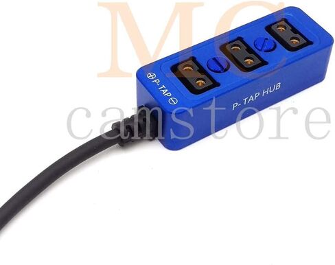 Metal Triple P-TAP D-tap V-Mount Power Splitter, D-tap to 3ports D-tap P-tap Splitter, Dtap Three-Way Splitter Battery hub (Red 3-port 60cm) in Saudi Arabia