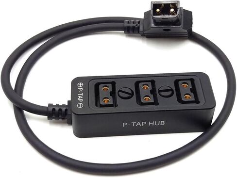 Metal Triple P-TAP D-tap V-Mount Power Splitter, D-tap to 3ports D-tap P-tap Splitter, Dtap Three-Way Splitter Battery hub (Red 3-port 60cm) in Saudi Arabia