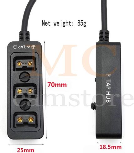 Metal Triple P-TAP D-tap V-Mount Power Splitter, D-tap to 3ports D-tap P-tap Splitter, Dtap Three-Way Splitter Battery hub (Red 3-port 60cm) in Saudi Arabia