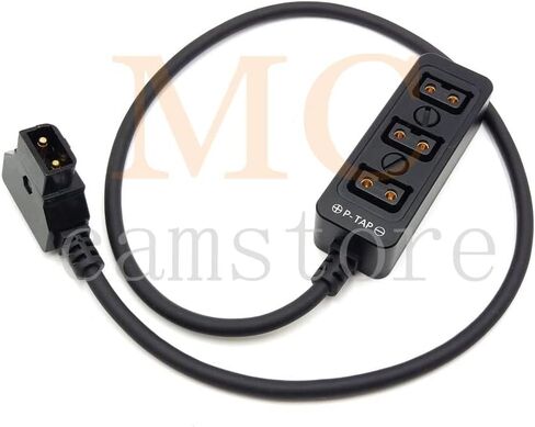 Metal Triple P-TAP D-tap V-Mount Power Splitter, D-tap to 3ports D-tap P-tap Splitter, Dtap Three-Way Splitter Battery hub (Red 3-port 60cm) in Saudi Arabia